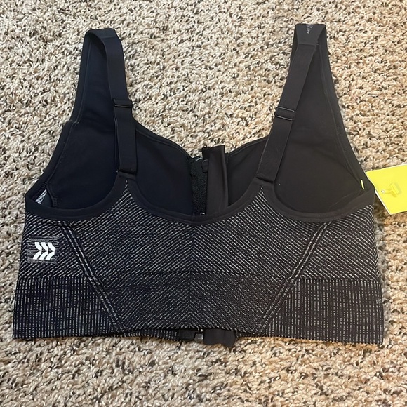 All In Motion Black/Grey Seamless Front Zip Closure Racerback Sports Bra Size S - Picture 2 of 4